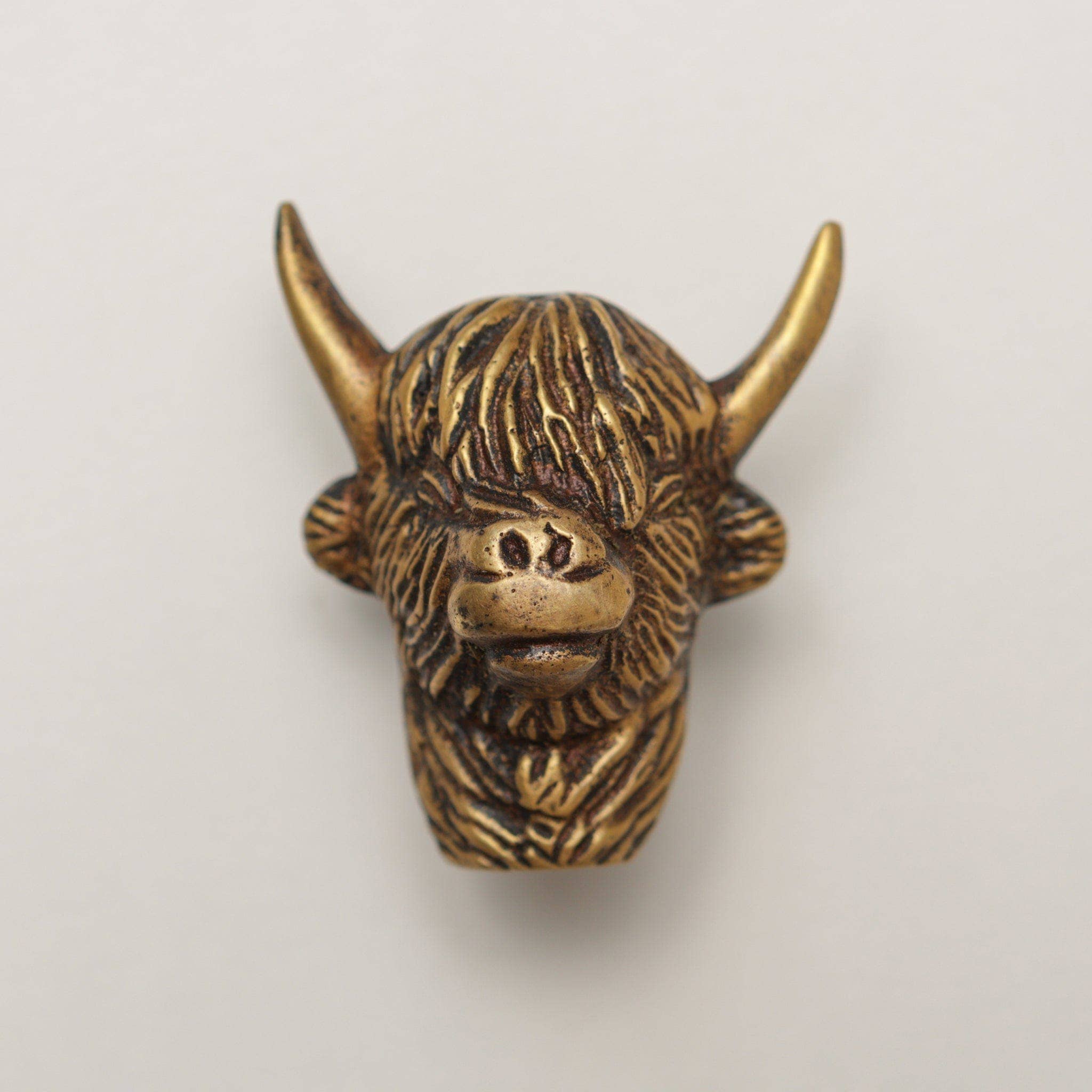Brass bee – wholesale Knob/pull – Highland Cow Drawer Cabinet Knob - Heritage Finish2