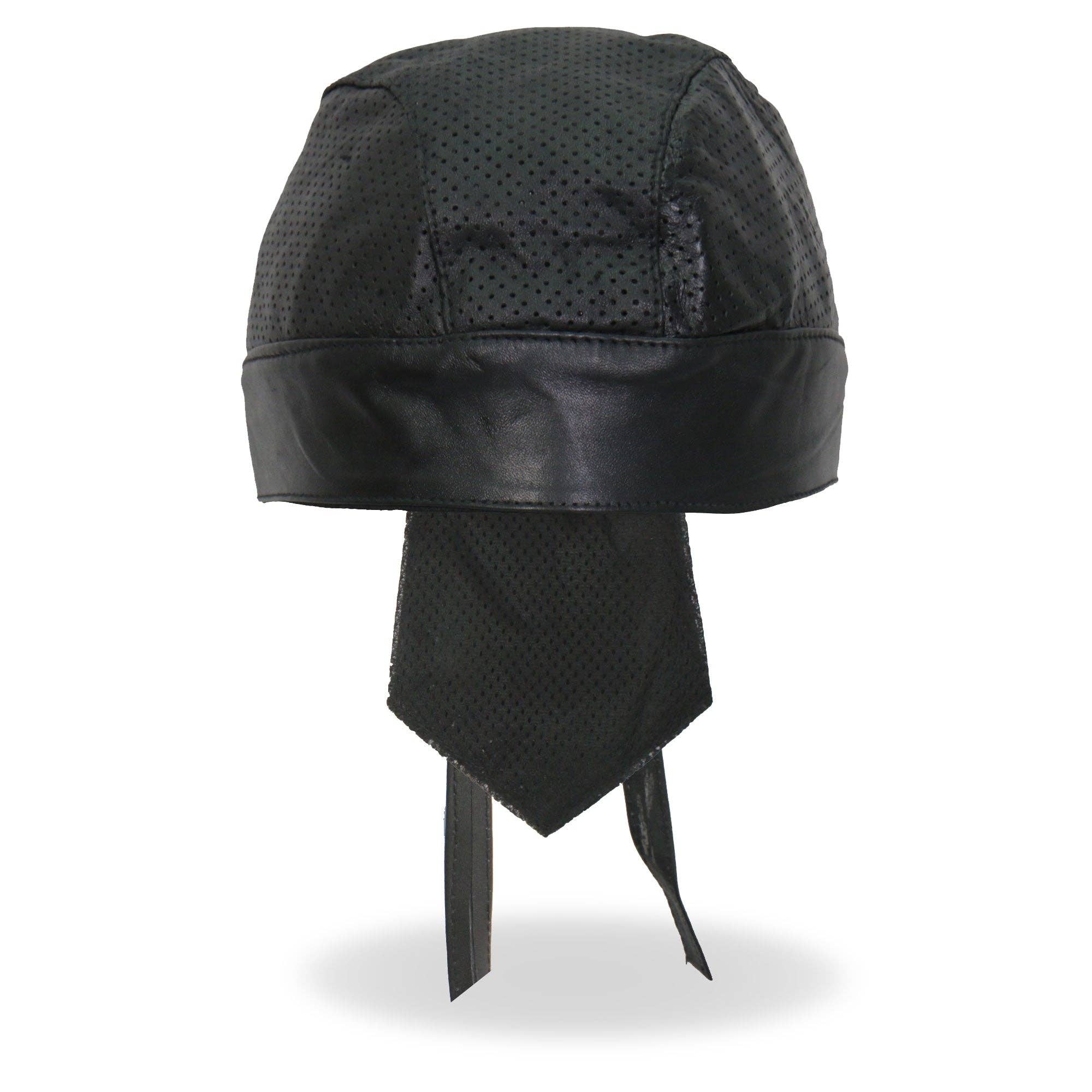 Hot Leathers Black Perforated Medium Weight Leather Head Wrap HWL1010 for wholesale on Faire0