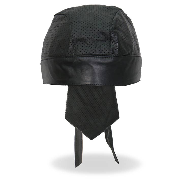 Hot Leathers Black Perforated Medium Weight Leather Head Wrap HWL1010 for wholesale on Faire