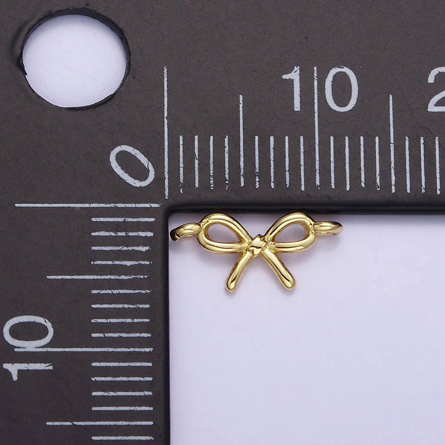 Aim Eternal - Wholesale Individual Charm/Pendant - 14K Gold Filled Mini Minimalist Bow Ribbon Connector | G391 SL-4903