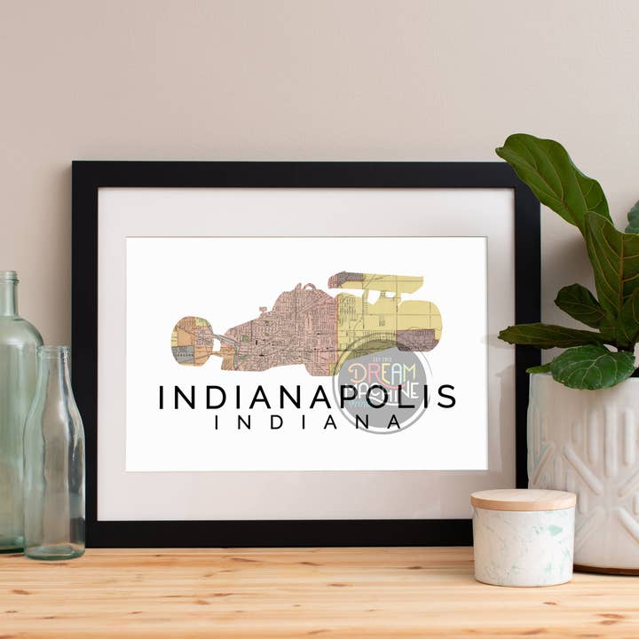 Indianapolis Print, Indianapolis Skyline, Indianapolis Art, Indianapolis affisch, Indianapolis akvarell, Indianapolis Art Print MapSymbol81 för wholesale av DreamMachine Prints