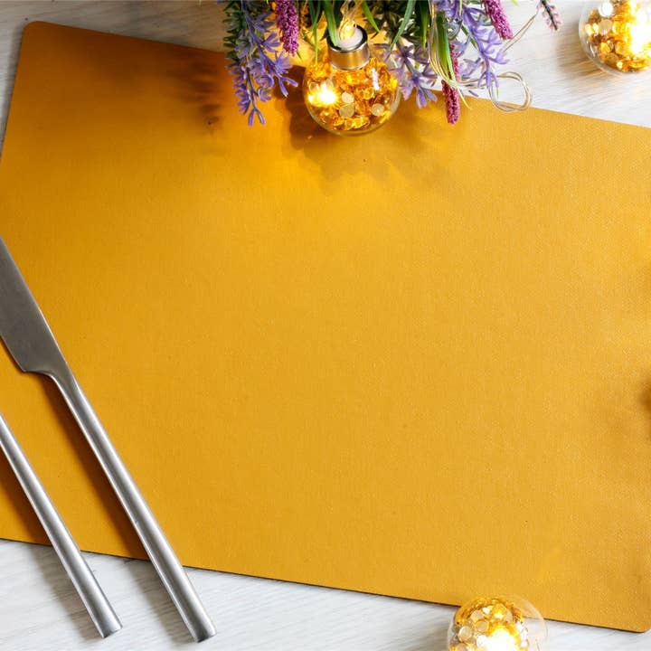 Conjunto de 6 Placemats elementares de Peles Mostarda por atacado de The Dapper House