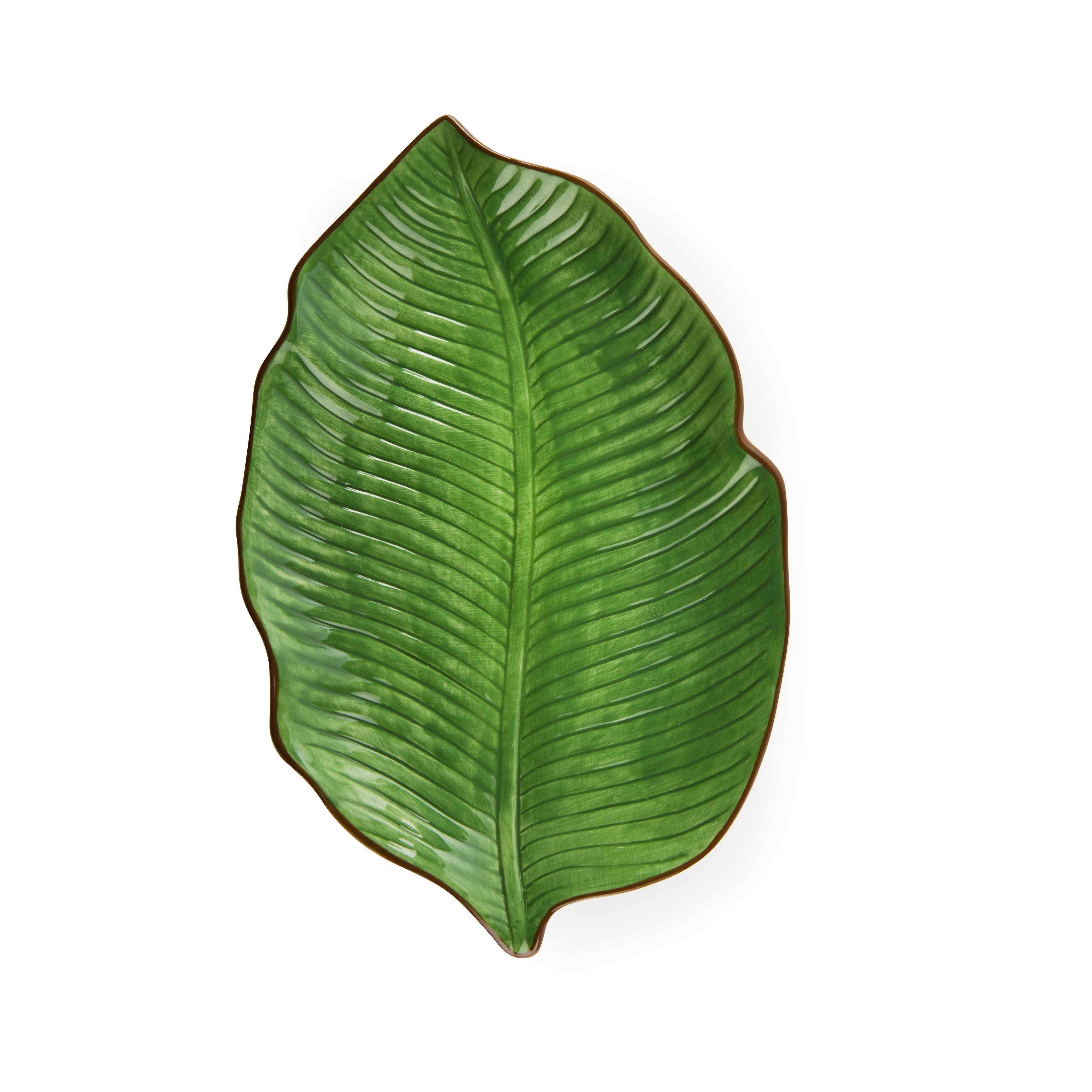 Green Set of 6 Foliage Leaf Plates 27 for wholesale on Faire0