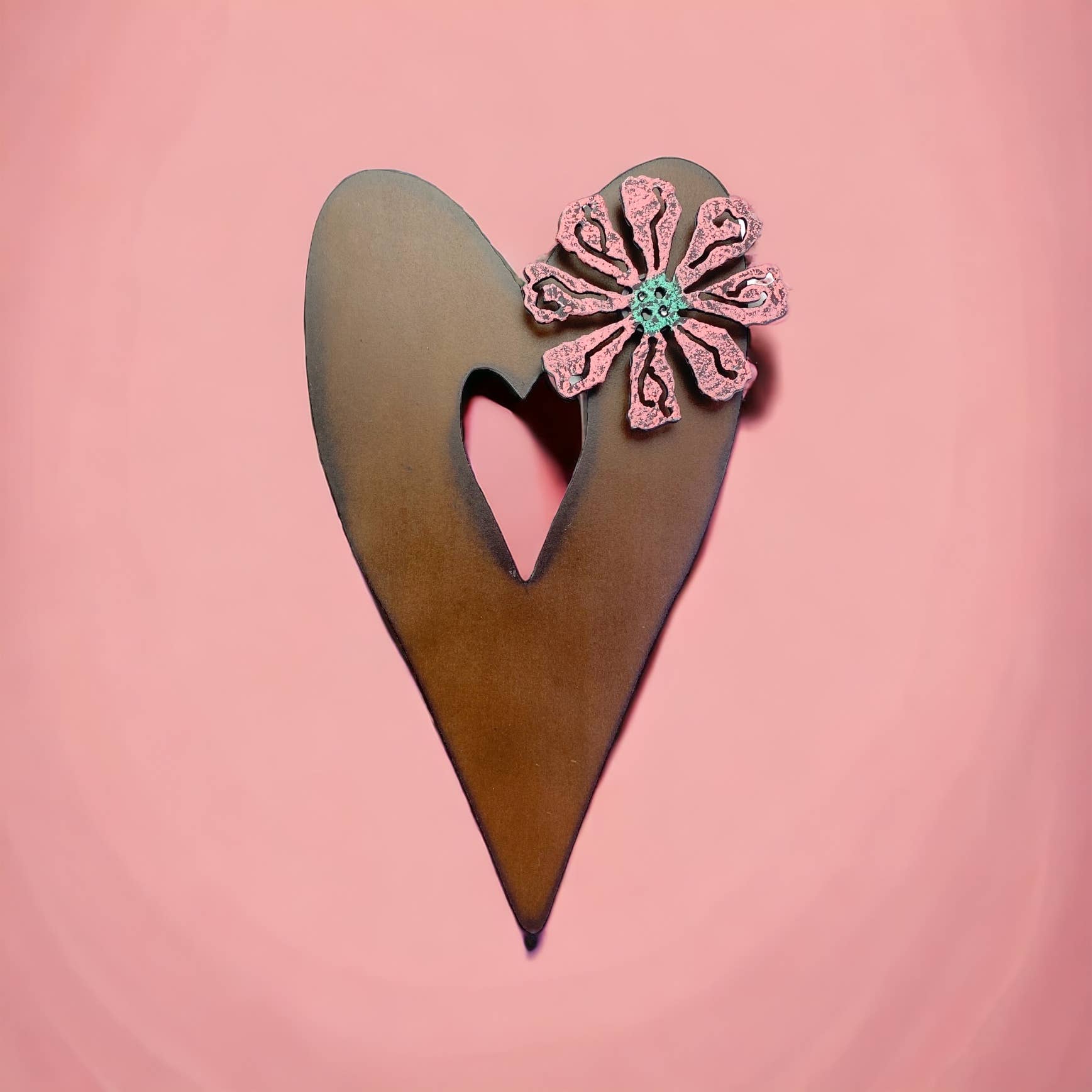 Whimsies – Arte de parede dimensional/3D por atacado – Ímã de girassol coração pendurado sinal de parede eco parede coração2