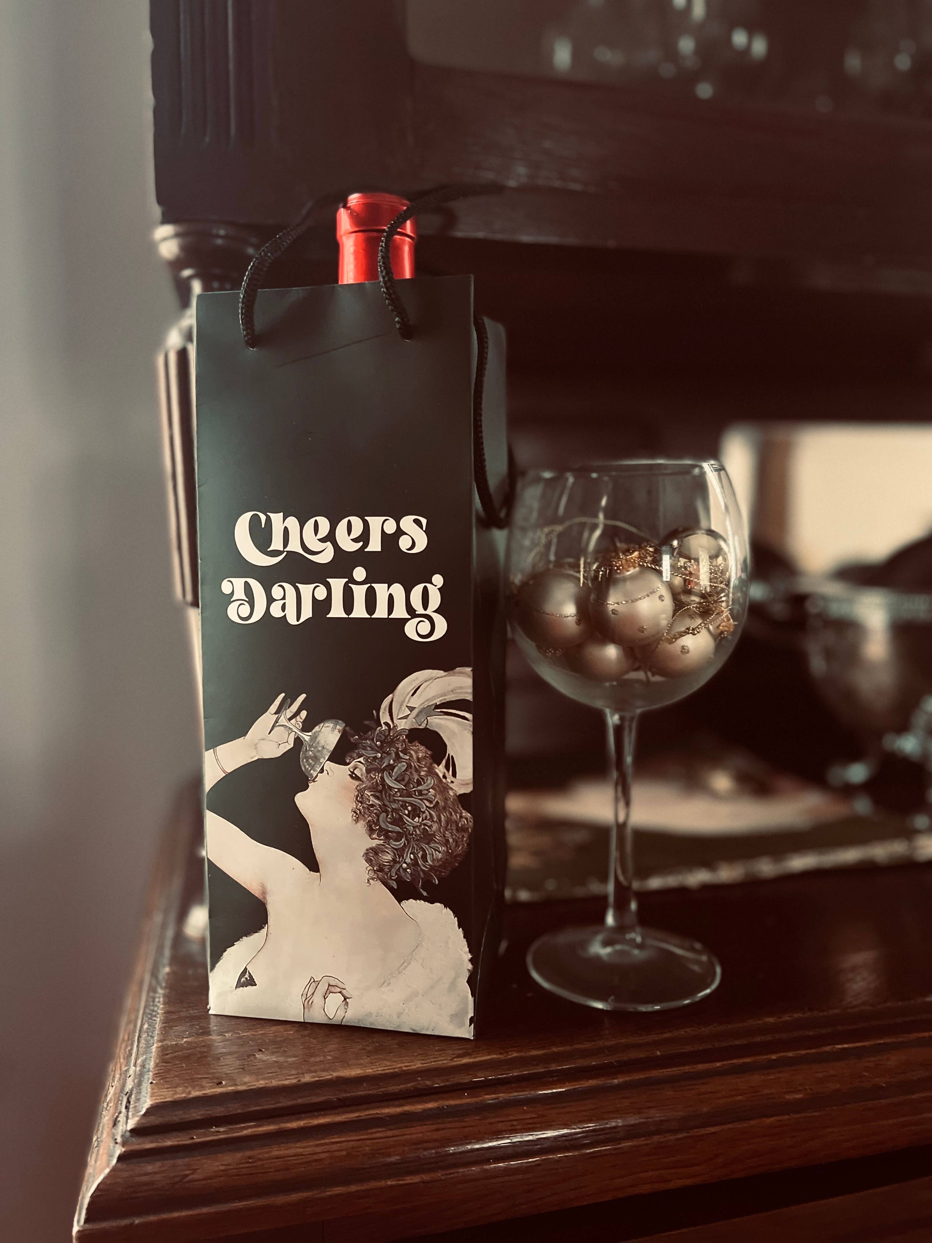 The Twentieth - Wholesale Wine Gift Bag - Cheers Darling Art Deco Wine Gift Bag2