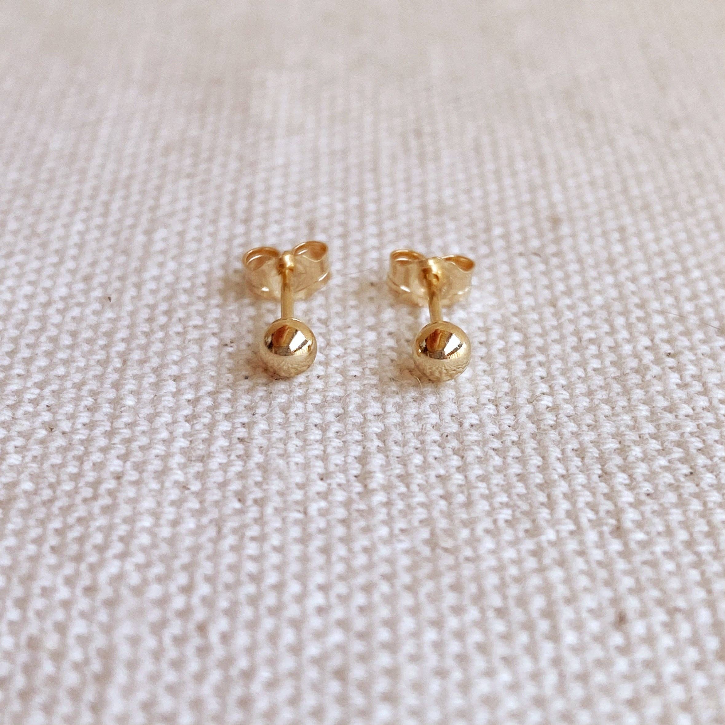 GoldFi – Großhandel Ohrstecker – 14 k massives Gold 3 mm Kugel Ohrstecker5