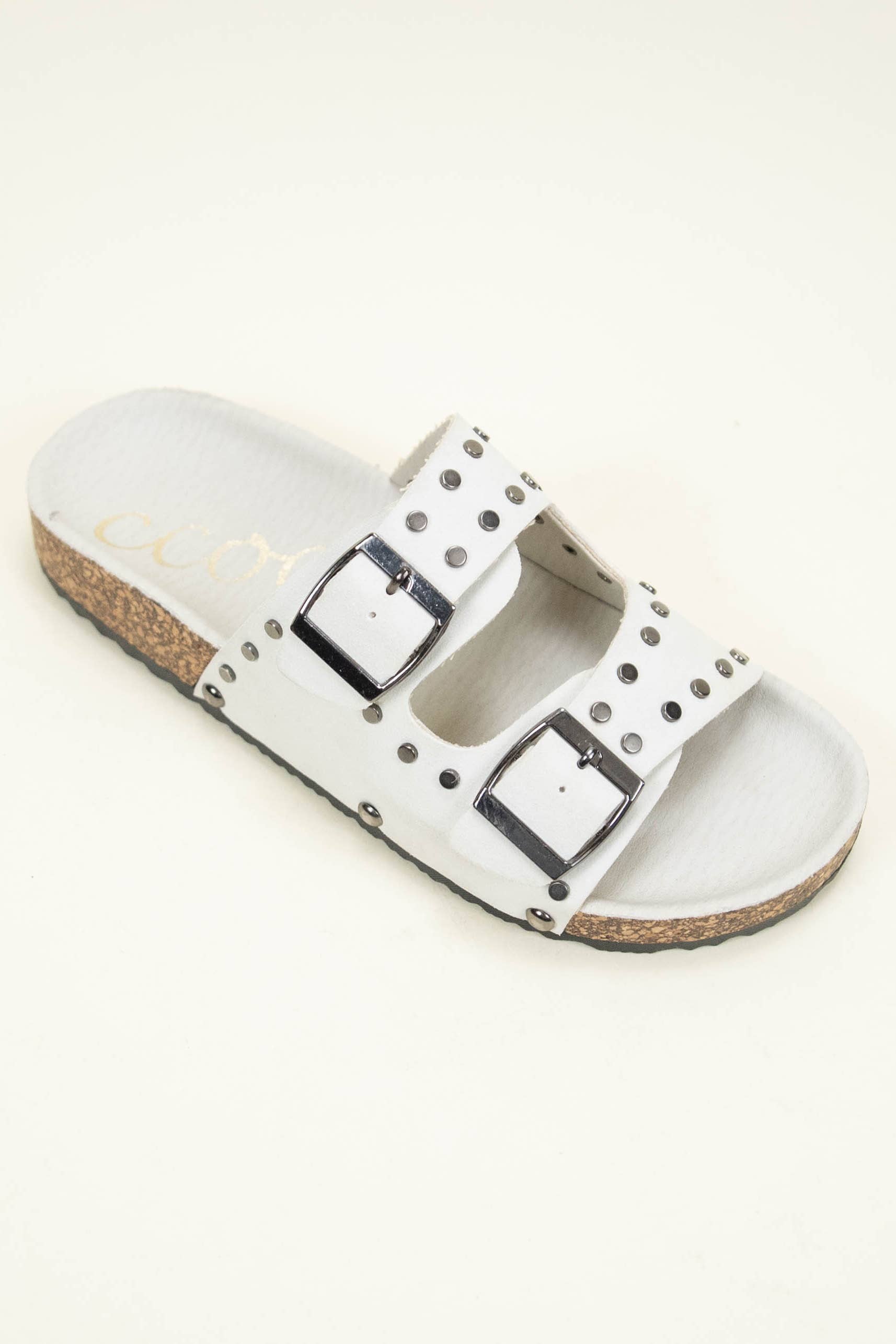 CCOCCI - Vendita all'ingrosso Sandali - Donna - Sandalo ciabatta con doppia fascia, borchie rotonde e suola in sughero Birkenstock4