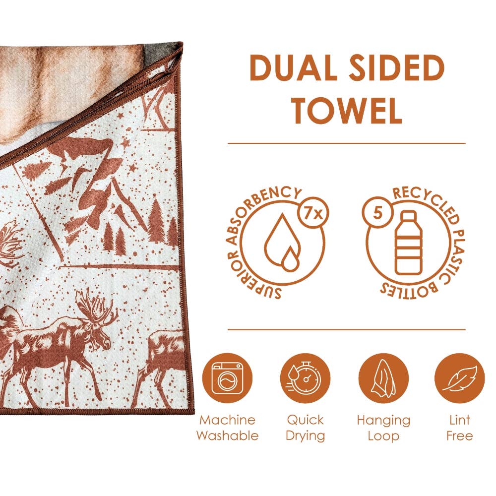 Buzzee - Wholesale Tea Towel - Moose - Dual Sided Hand Towel-Microfiber Kitchen Towel5