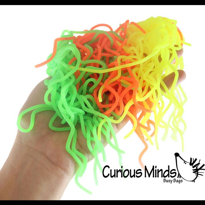 Curious Minds Toys - Venta al por mayor Pelota antiestrés - Niños - 1 paquete de 3 cuerdas de fideos elásticas de ramen, juguete para fidget -8