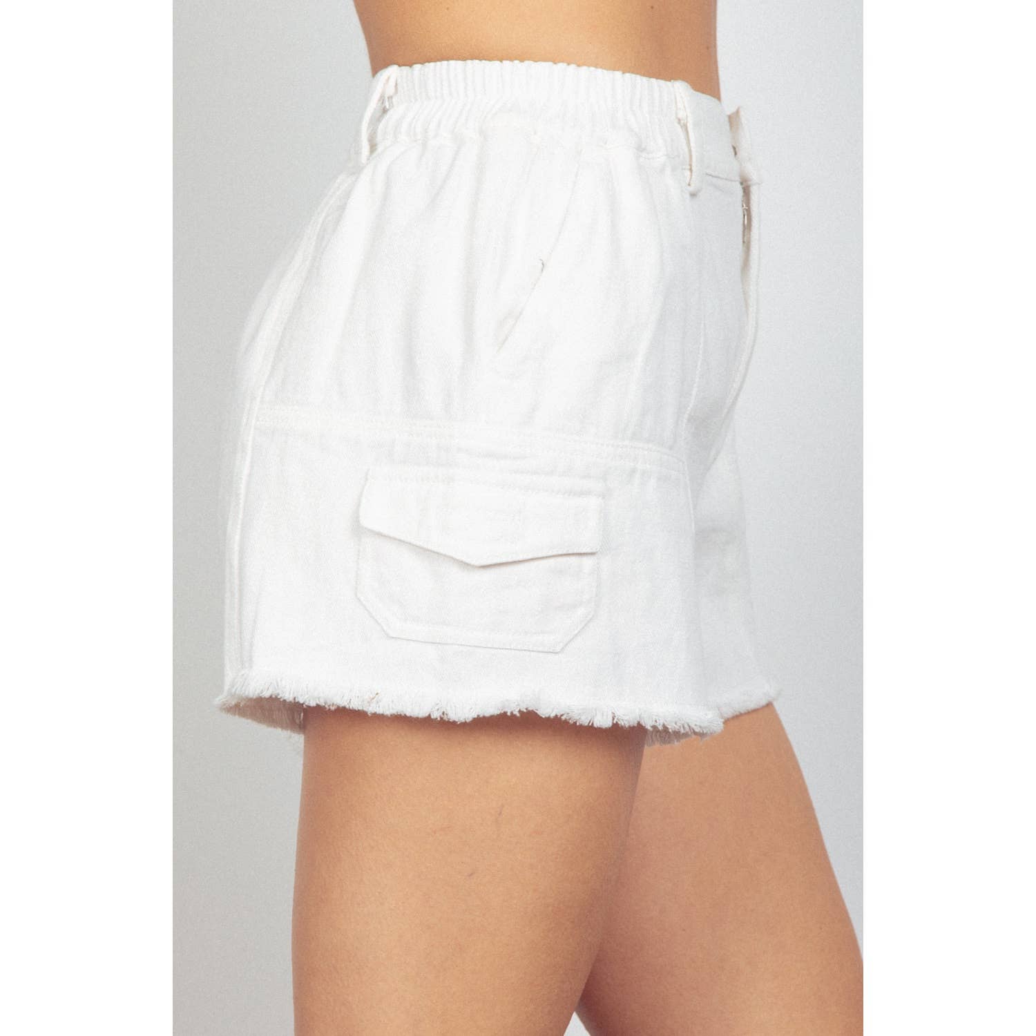 Apolline – wholesale Shorts – Women’s – Washed Cotton Twill Denim Cargo Shorts11