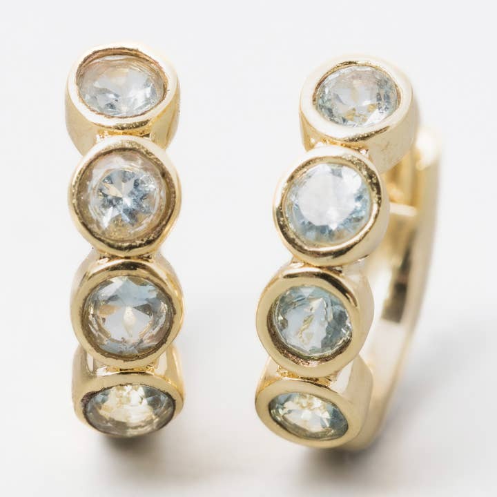 Cleo Earrings- Blue Topaz for wholesale by Heilo Jewelry