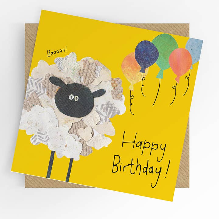 Carte d'anniversaire brebis, carte d'anniversaire mouton pour la vente par Under the Willow Tree