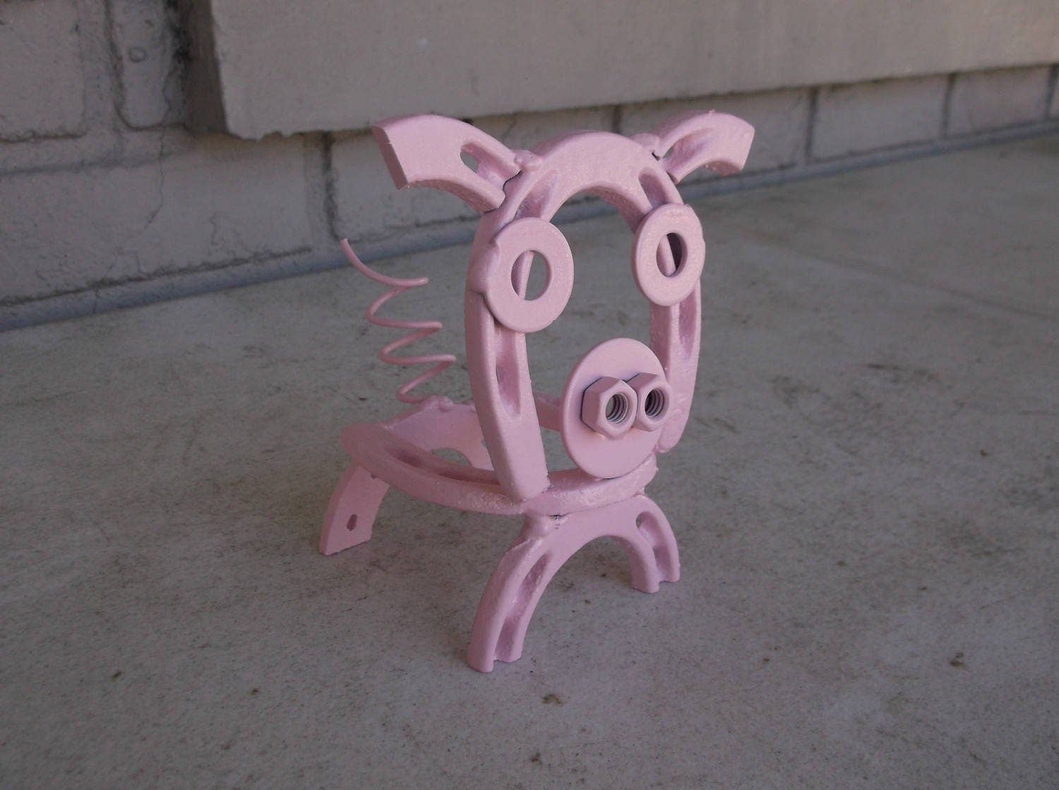 Creations Welded - Vendita all'ingrosso Scultura - Maiale, Maiale a ferro di cavallo, arte a ferro di cavallo in metallo saldato, porcellino