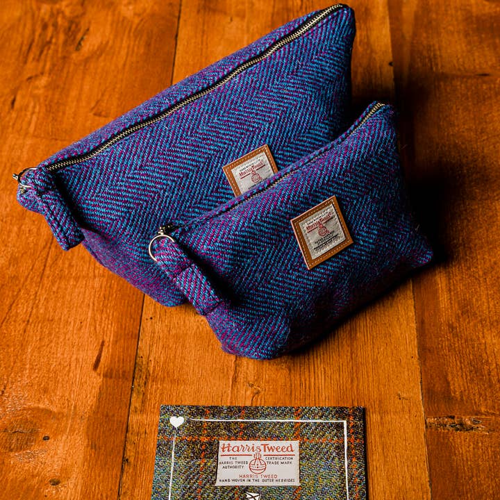 Heartbox Scotland – wholesale Make-up/cosmetic bag – Harris Tweed Cosmetics & Wash Bag5