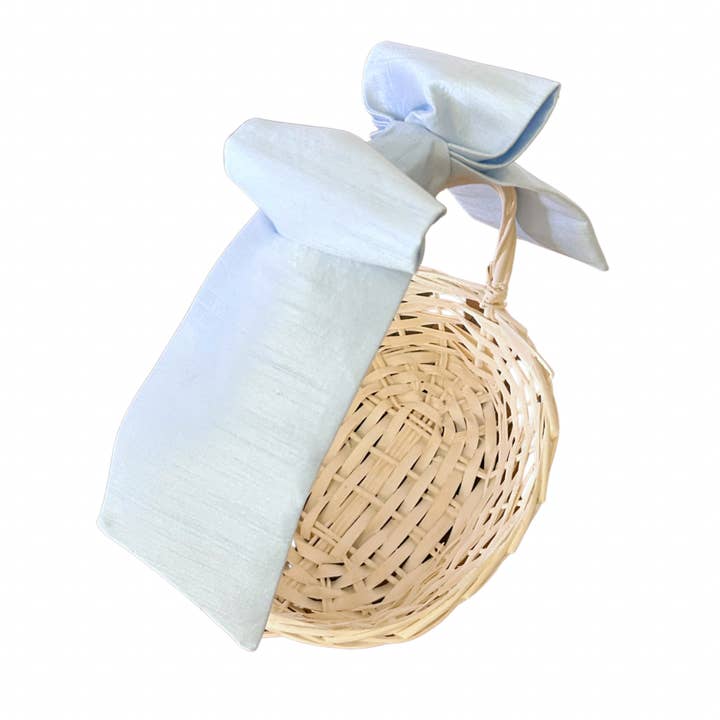 Blue Duponi Silk Basket Bow (Copy) for wholesale by The Bow Next Door