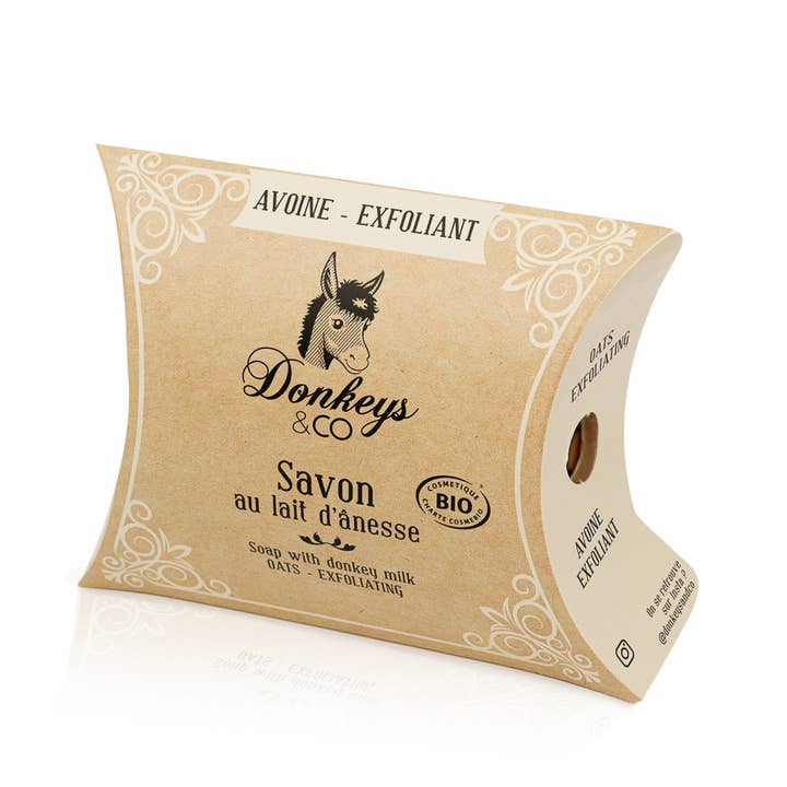 Savon lait d'ânesse Bio Avoine - Exfoliant 100g pour la vente par DONKEYS & Co.