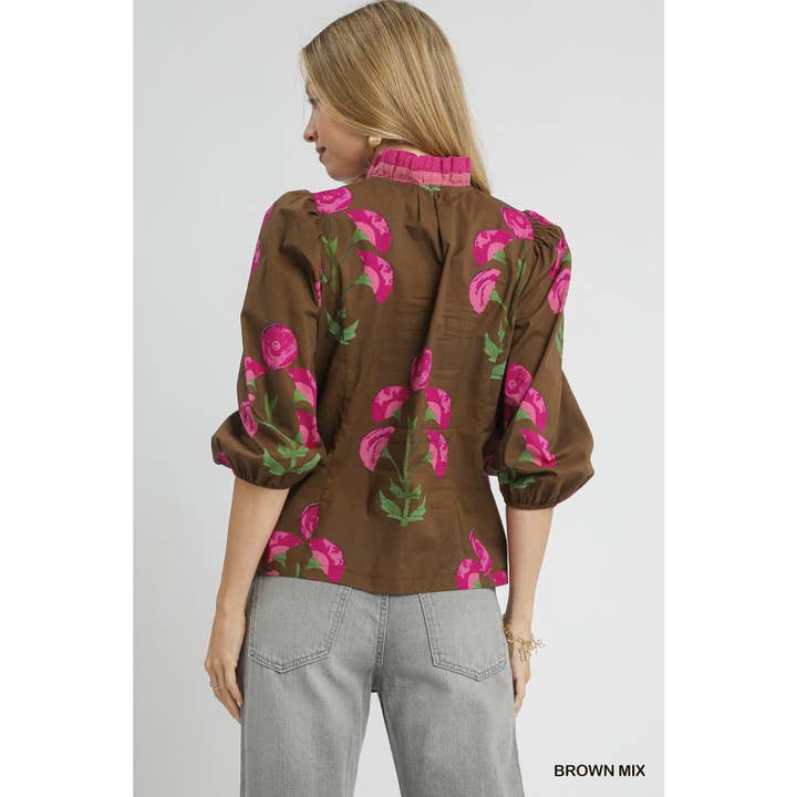 STYLE USA - Wholesale Tunic - Women's - Floral Print Ruffle Top 2