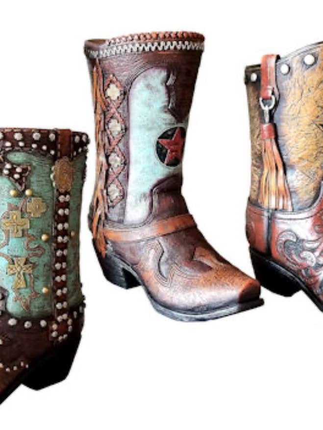 Set of 3 Studded Boot Vases for wholesale by Broads Market