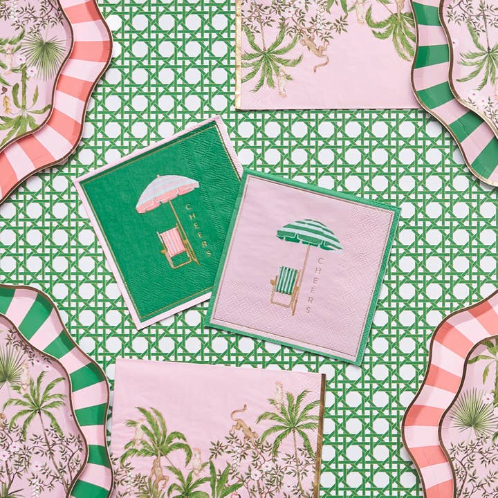 Harlow & Grey - Wholesale Disposable Napkin - Palm Beach - Cheers Cabana Umbrella Cocktail Napkin