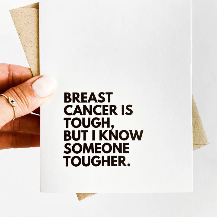 Five Dot Post - Wholesale Get Well Card - Breast Cancer Is Tough Cancer Get Well Greeting Card