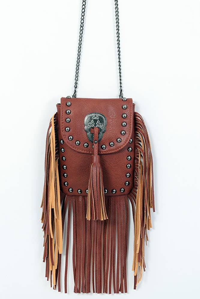 UNISHE - Wholesale Crossbody Bag - Women's - Rivet and Tassel Crossbody Messenger Bag MOQ 3pcs OLY0015