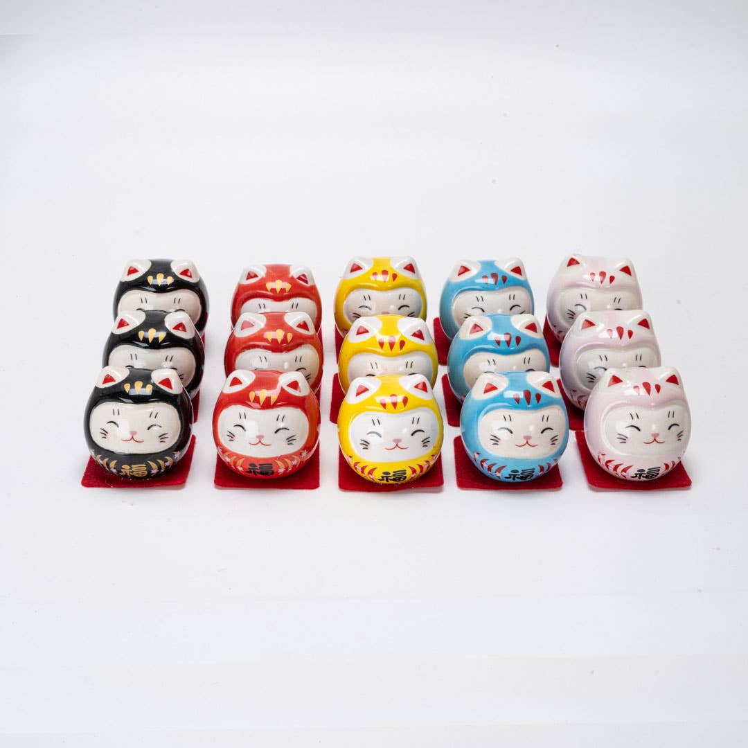 Urban Tokyo - Vente Figurine décorative - Assortiment de 15 figurines chat Daruma en céramique, 6,3 cm (1/18)3