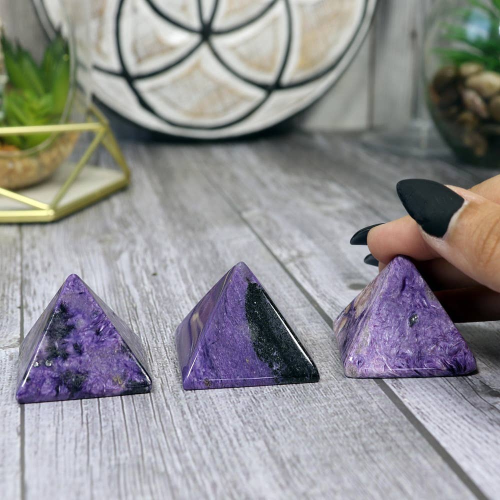Natures Artifacts Inc - Wholesale Spiritual Stone/Crystal - Charoite Pyramid AAA Grade - Russain Charoite Crystal8