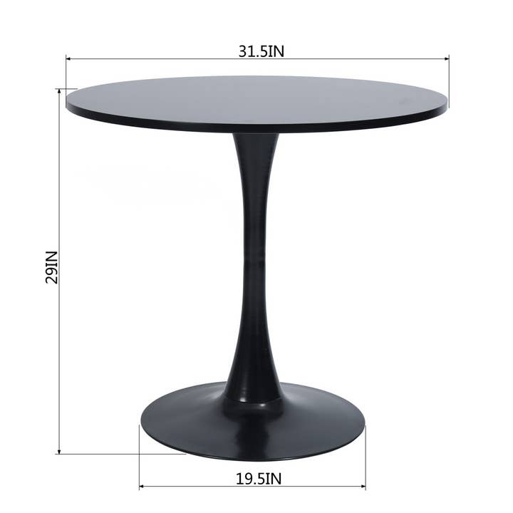 39F Inc. - Wholesale Side Table - 31.5'' Round Dining Table White/Black12