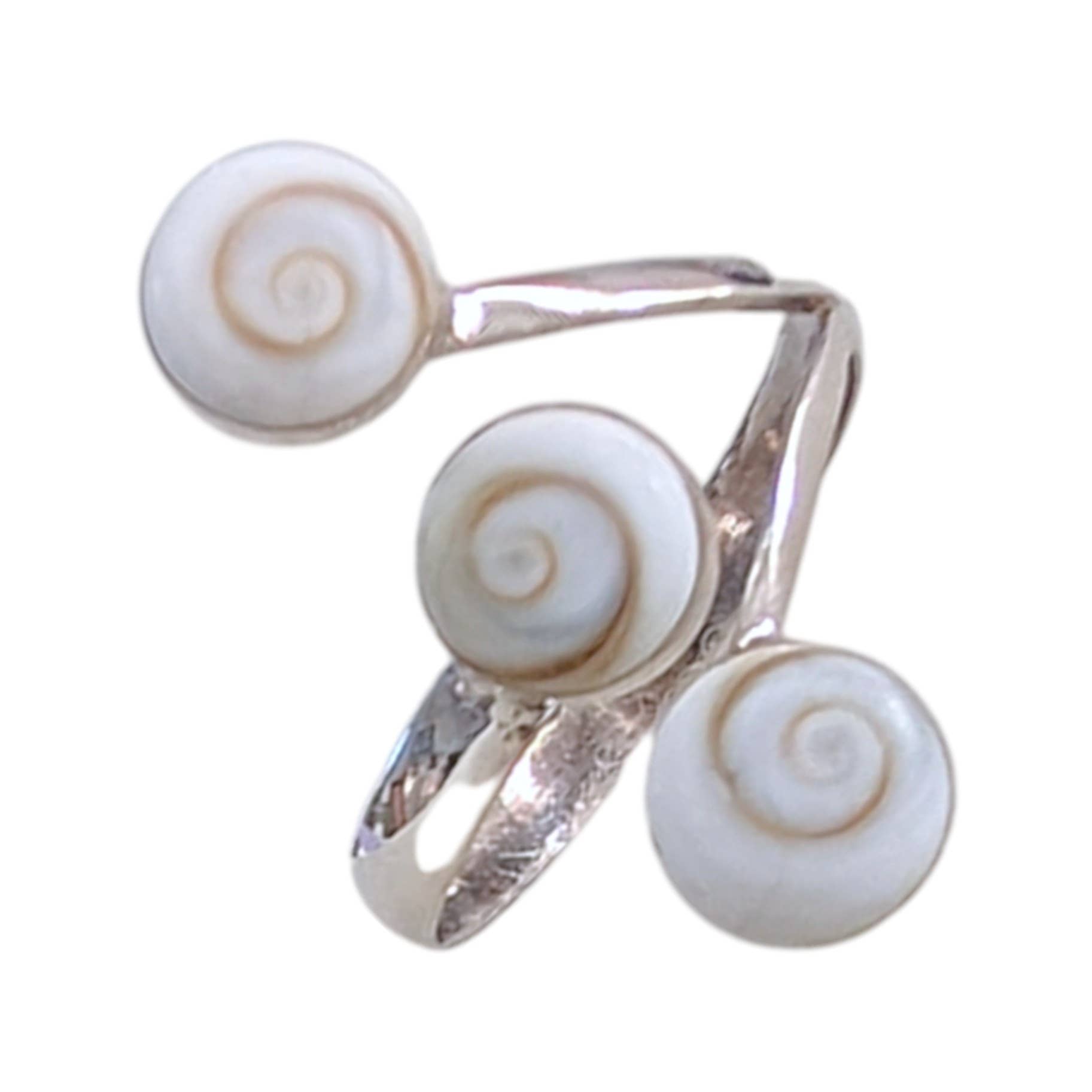 Saraswati Imports - Wholesale Multi-Stone Ring - SALE Shiva Shell Sterling Silver Adjustable Ring