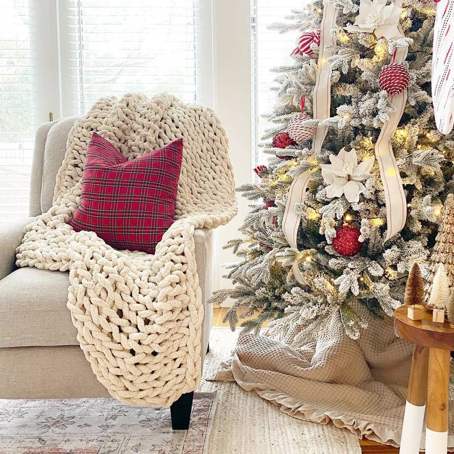 Everyday Cozy Living - Vente Plaids - Tricot épais : chenille ultra douce, 50 « x 60", plusieurs couleurs3