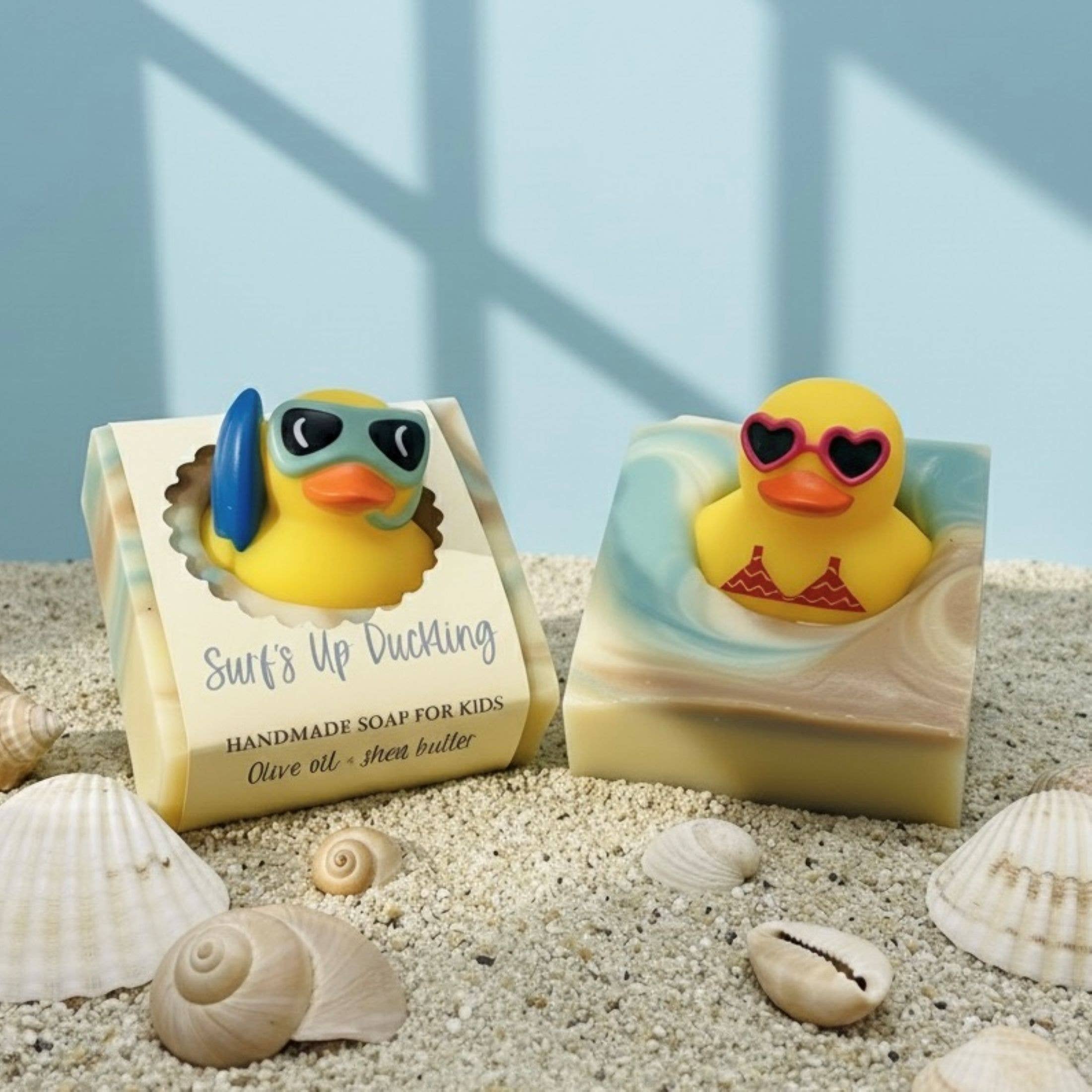SARATOGA NATURAL BODY CARE LLC - Wholesale Bar Soap - Summer Surf's Up Duckling Handmade Soap Bar for Kids VEGAN3