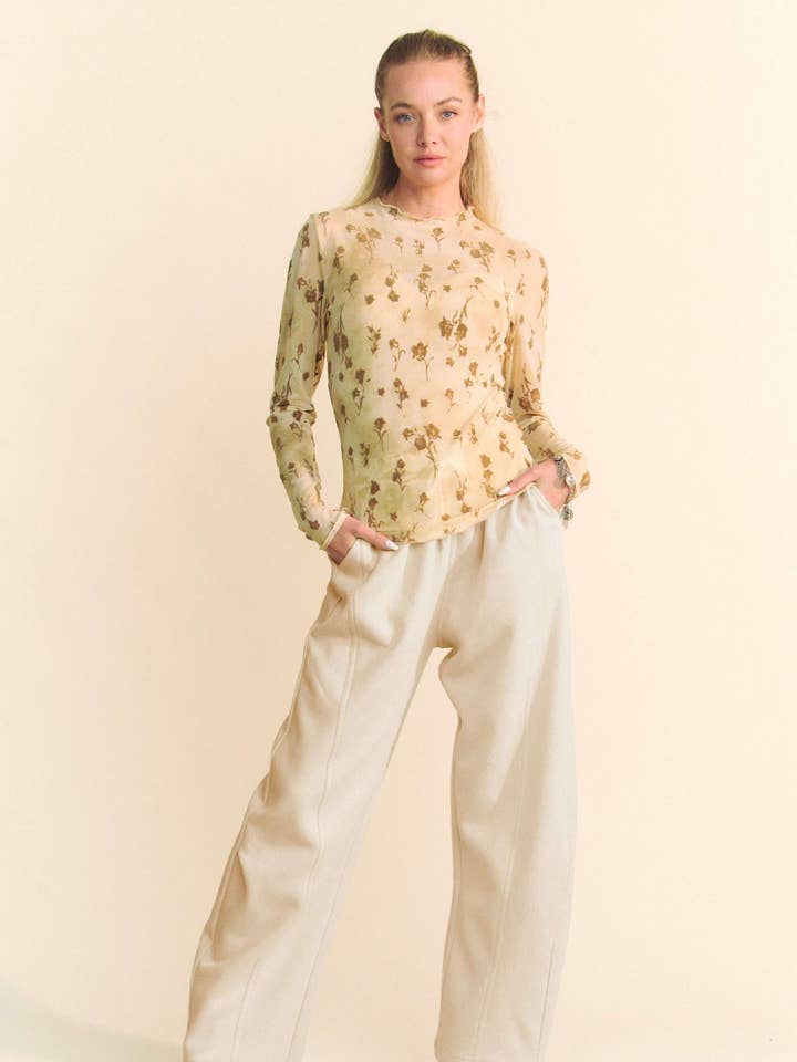 PANTALON DE SPORT EN SURVÊTEMENT PLISSÉ AVEC CORDON DE SERRAGE AU GENOU pour la vente par Davi & Dani