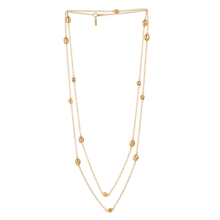 Collar con forma de pepita de oro amarillo con forma de cadena River Stone para venta al por mayor de Van Peterson Designs