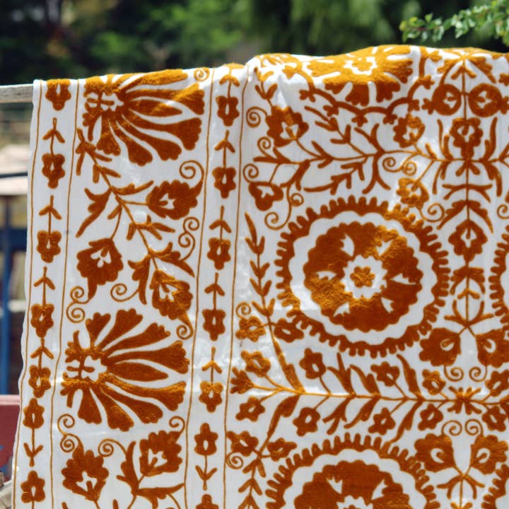 GYPSY STUDIO - Wholesale Bedding blanket - Uzbekistan Suzani Bedspread Indian Handmade Cotton Bed Cover3