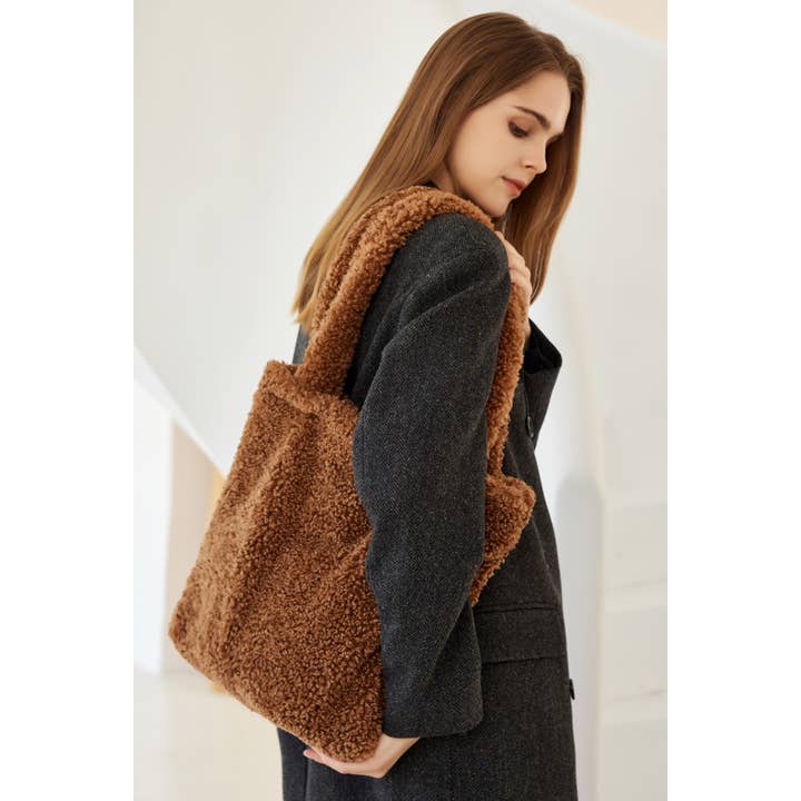 Aavion - Vente Tote bag – femme - Sac cabas d'épaule en fausse peau de mouton pour femmes8