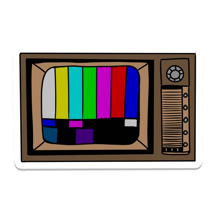 Retro TV | Nostalgic | Waterproof Sticker | 3" for wholesale by Rebel and Siren Stickers