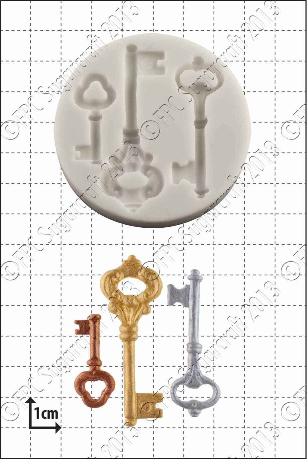 FPC Sugarcraft – wholesale Craft supplies – Keys Silicone Mould (Mold) - 'Keys' by FPC Sugarcraft