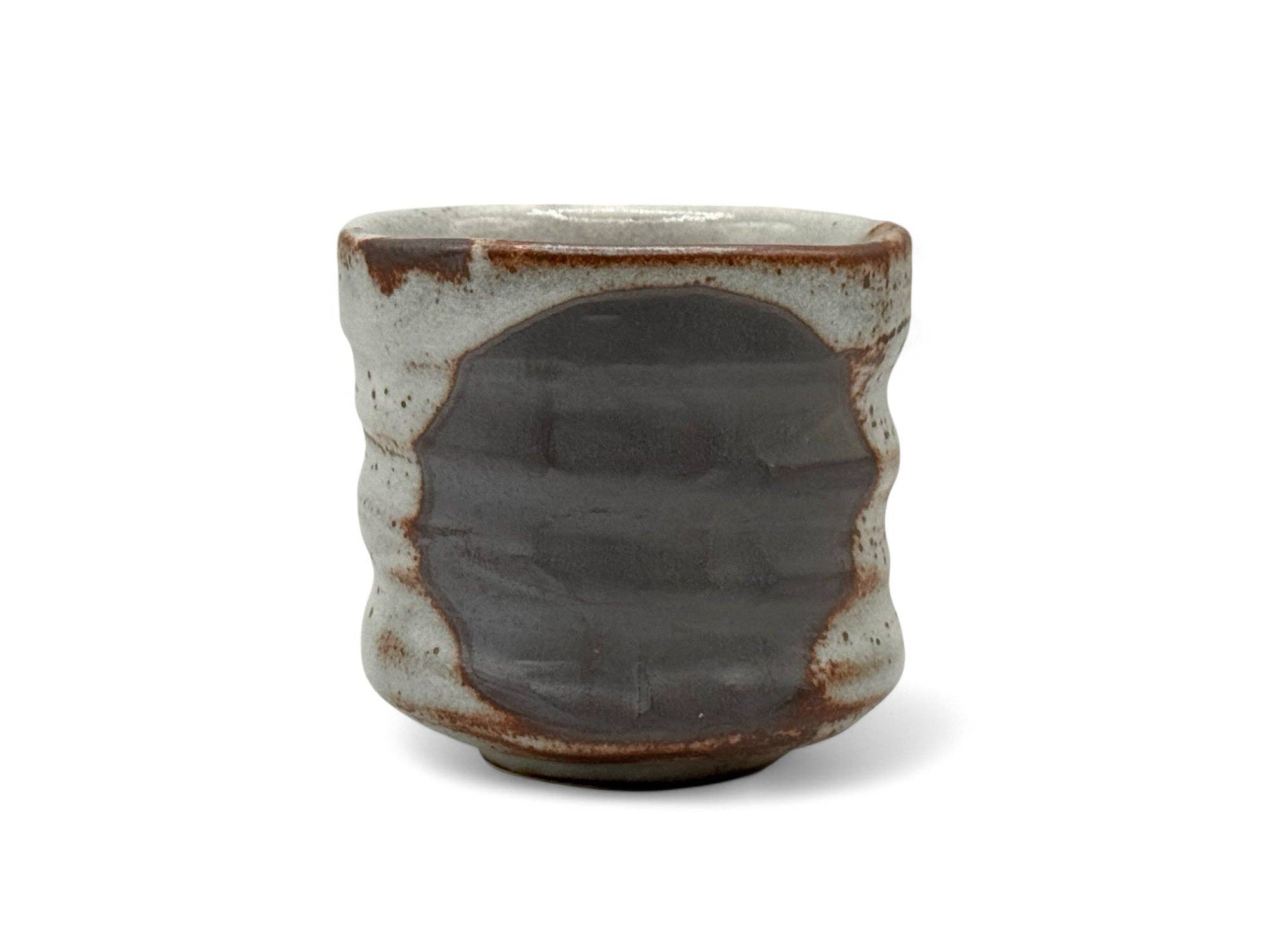 Inoue Tea - Wholesale Coffee/Tea Cup - Nezumi Shino Gray Oversized Mino-yaki Yunomi - Japanese Teacup5