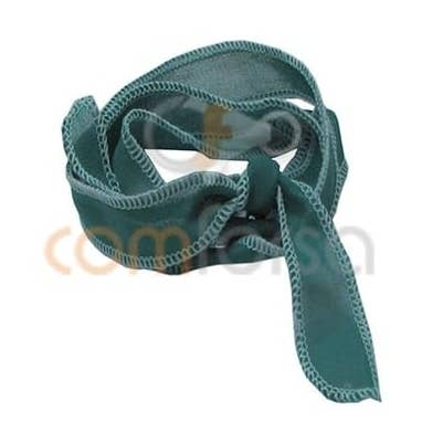 COM FORSA SL - Wholesale Craft Supplies - Natural edged silk ribbon Green & White 60cm0