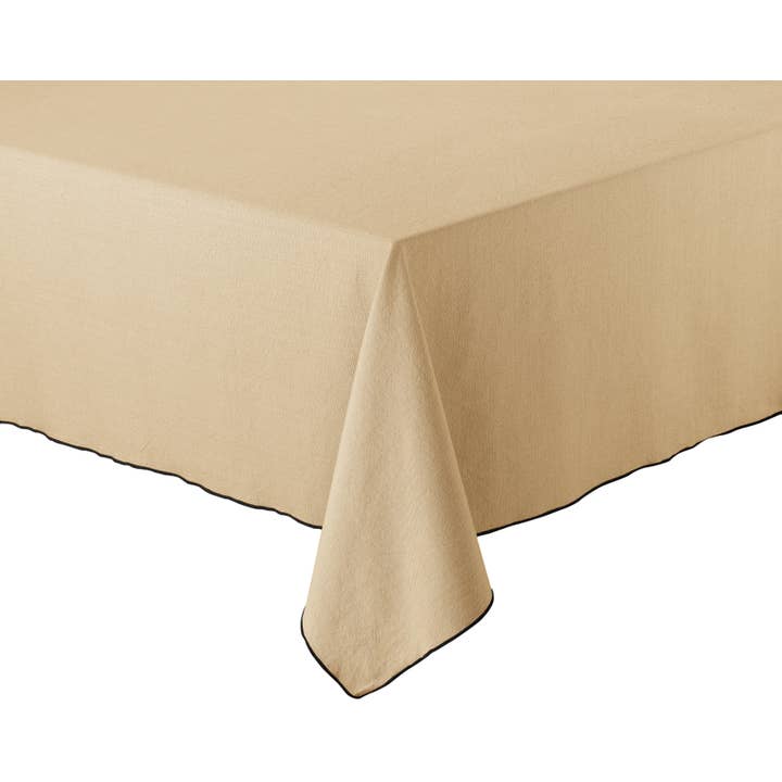 Grace Camel Recycled Tablecloth 140 X 250 for wholesale by Maison Vivaraise & La Cerise sur le Gâteau