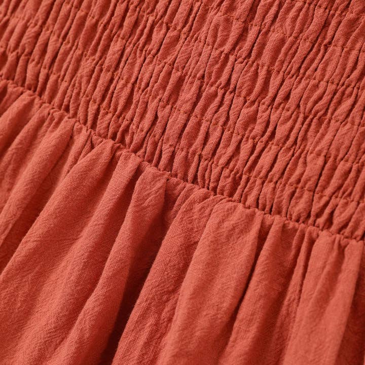 Orange Family Matching Plaid Shirt or Shirred Bodice Tiered Dress for wholesale on Faire21