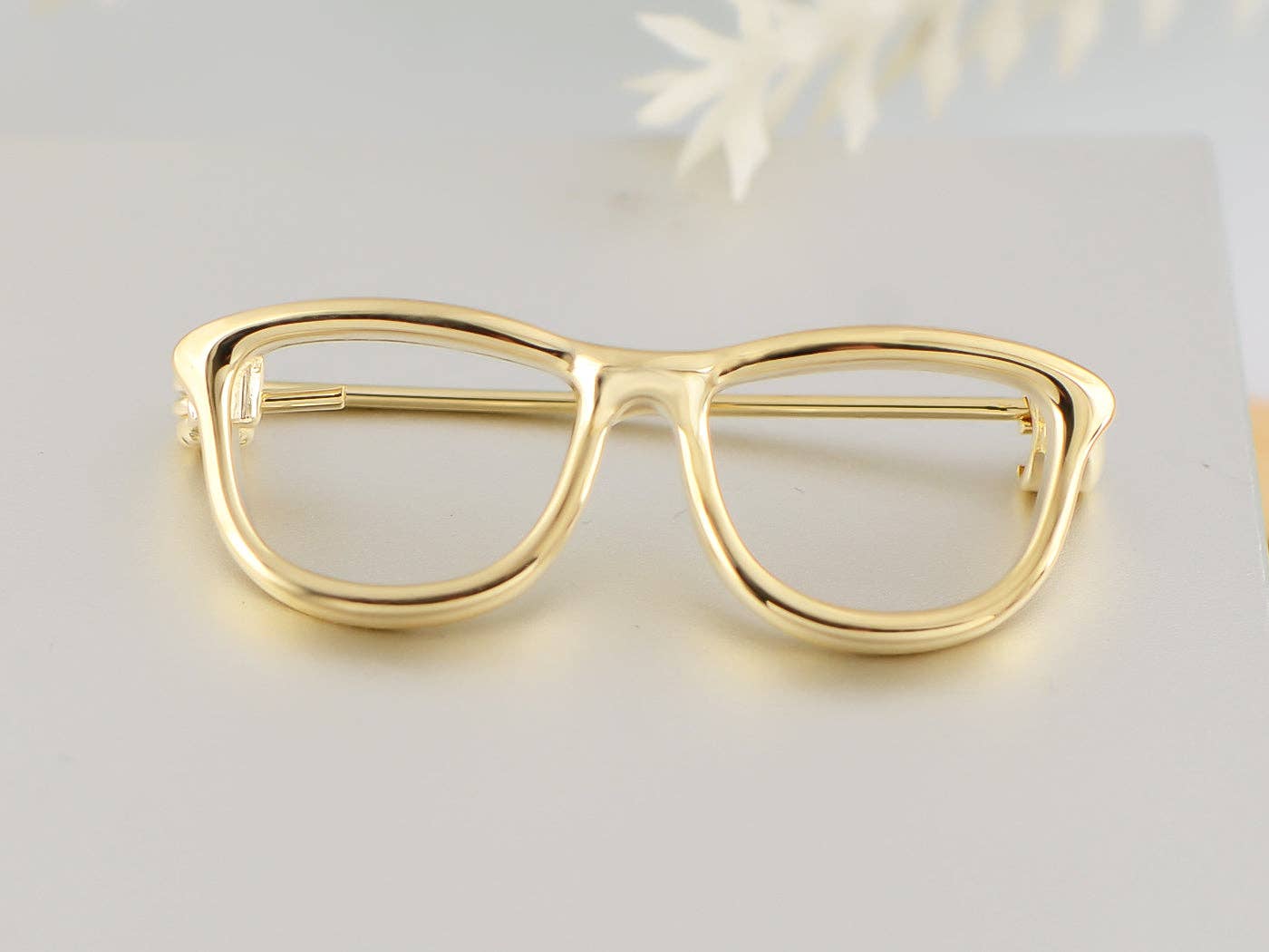 AK Brand - Vente Broches - Broche en forme de lunettes de nerdy rectangle de couleur argent9