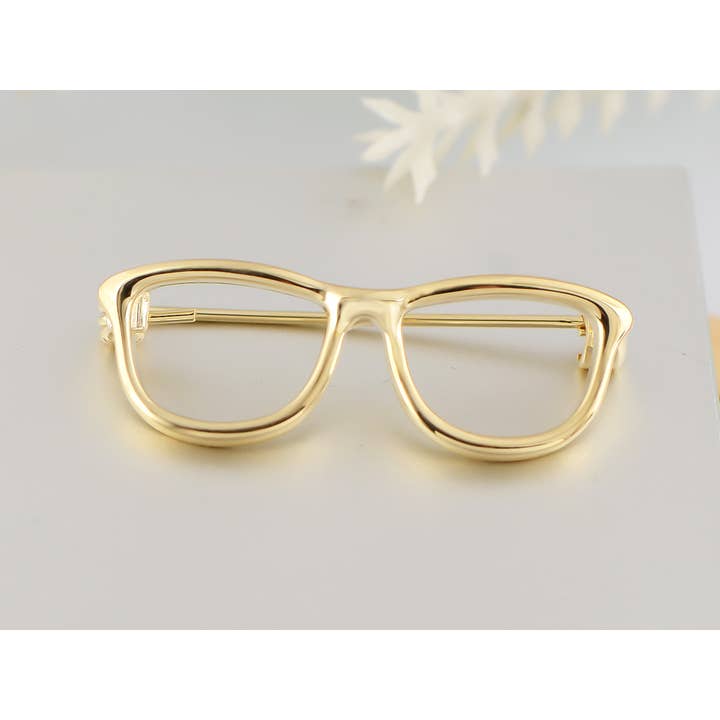 AK Brand - Vente Broches - Broche en forme de lunettes de nerdy rectangle de couleur argent9
