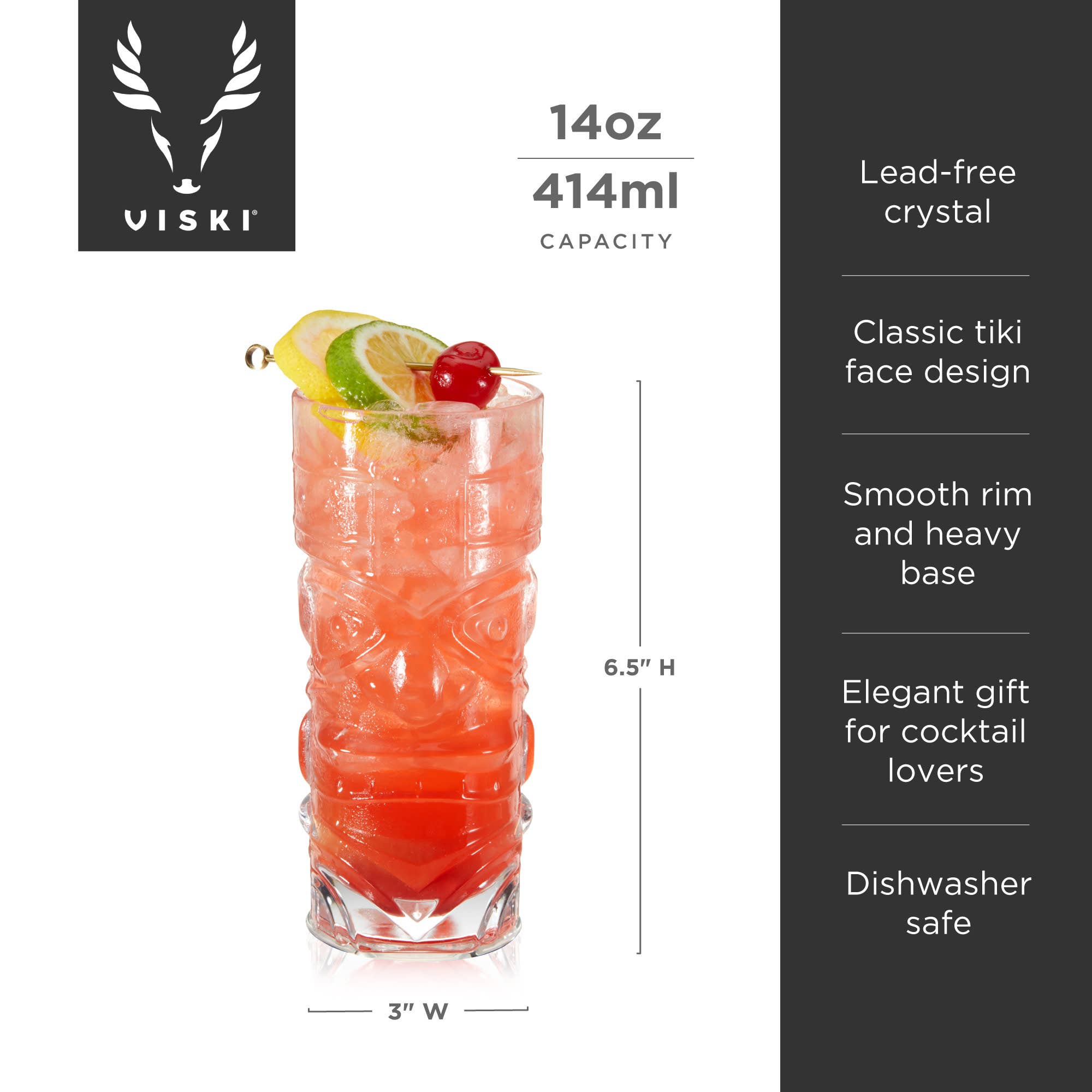 Viski - Vente Verres à cocktail/alcool - Ensemble de 2 verres à cocktail Tiki en cristal Pacific™6