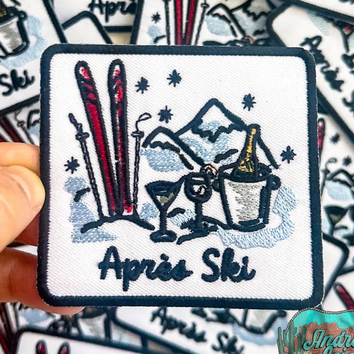 ALD EXCLUSIVE- Apres Ski Embroidered Patch for wholesale by Andrea Leigh Designs