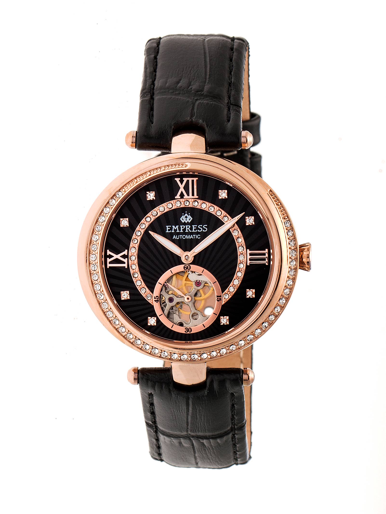 Empress – wholesale Armbandsur - Dam – Empress Stella automatisk klocka med pärlemortavla och läderband7