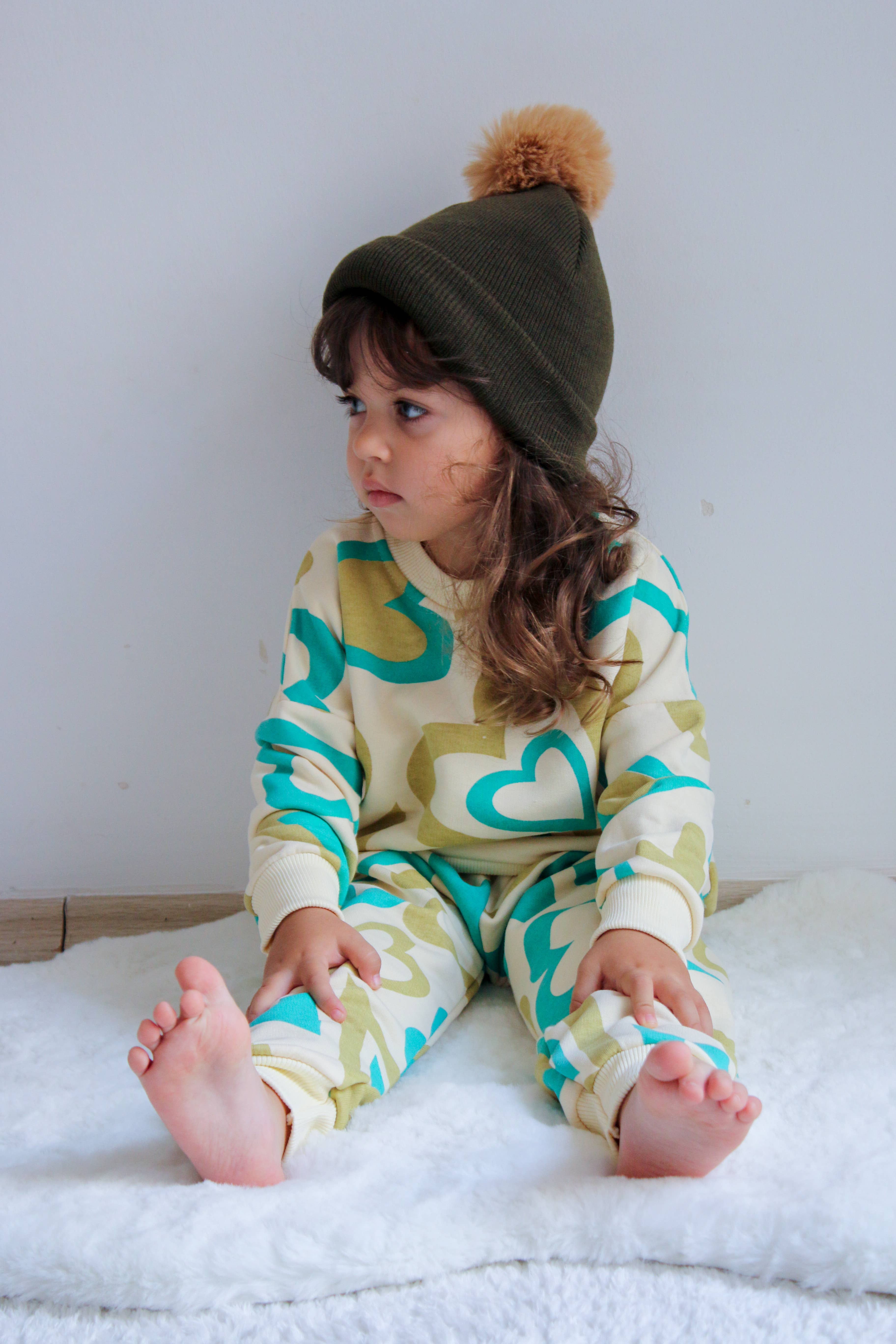 Camel Single Pom Pom Baby/Kid's Green Beanie Hat, 0 to 8 Years for wholesale on Faire11