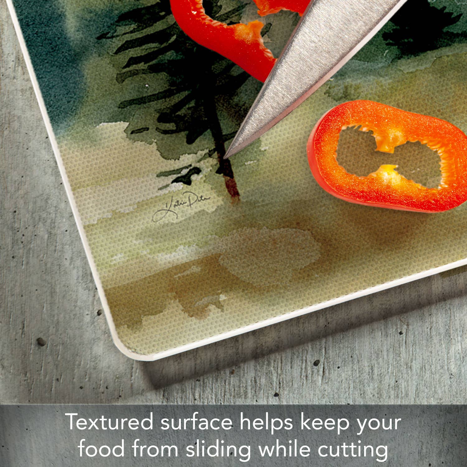 CounterArt/Highland Home/Thirstystone - Wholesale Cutting Board - "Cabin in the Woods" 3mm Glass Cutting Board 10" x 85