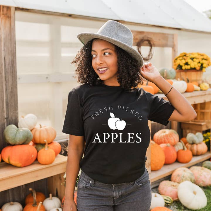 Olive And Ivory Wholesale - Wholesale Screen Printed T-Shirt - Women's - Fresh Picked Apples | Short Sleeve Graphic Tee1