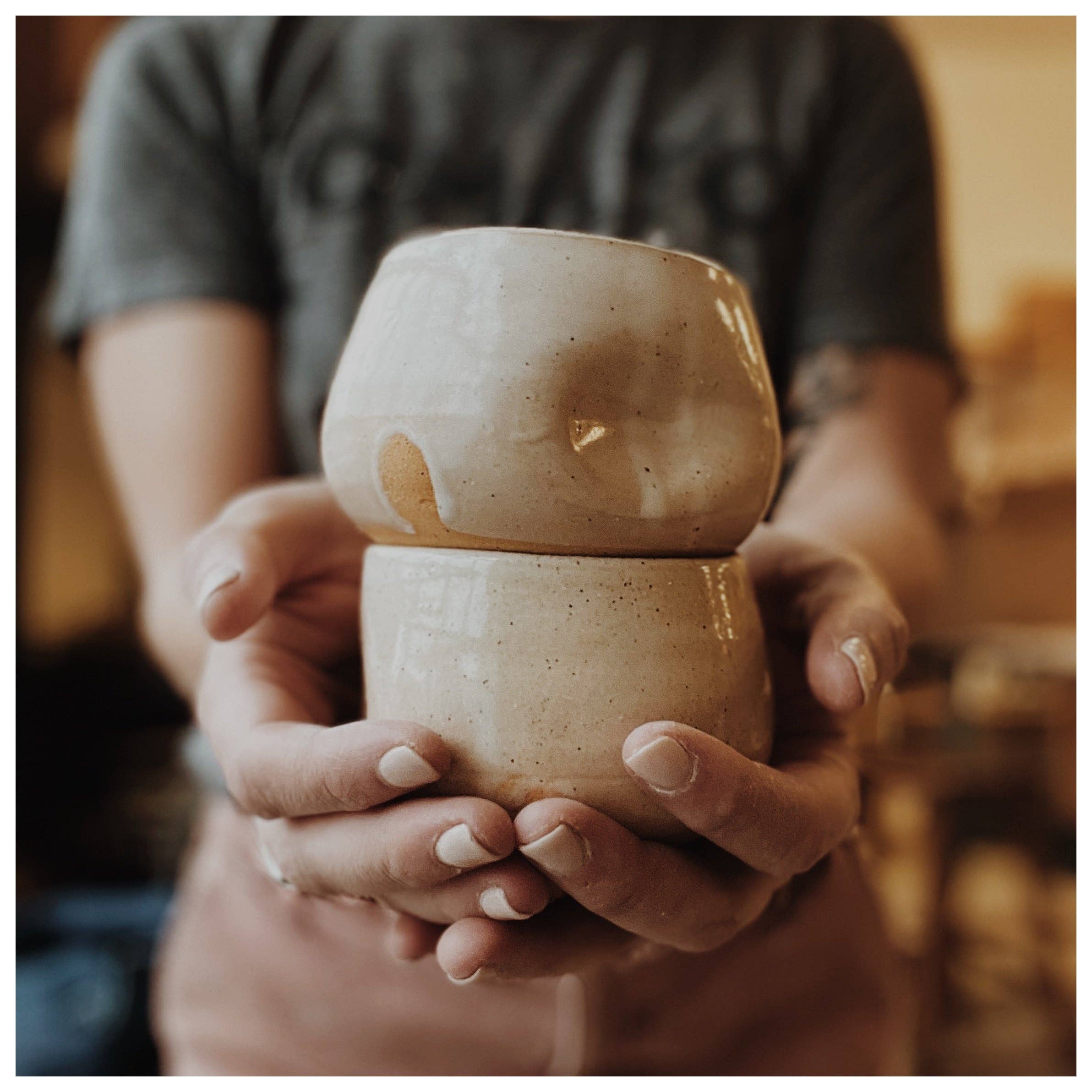 Good Hearted Woman - Wholesale Drinking Glass/Cup - Speckled White Groove Cup1